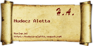 Hudecz Aletta névjegykártya